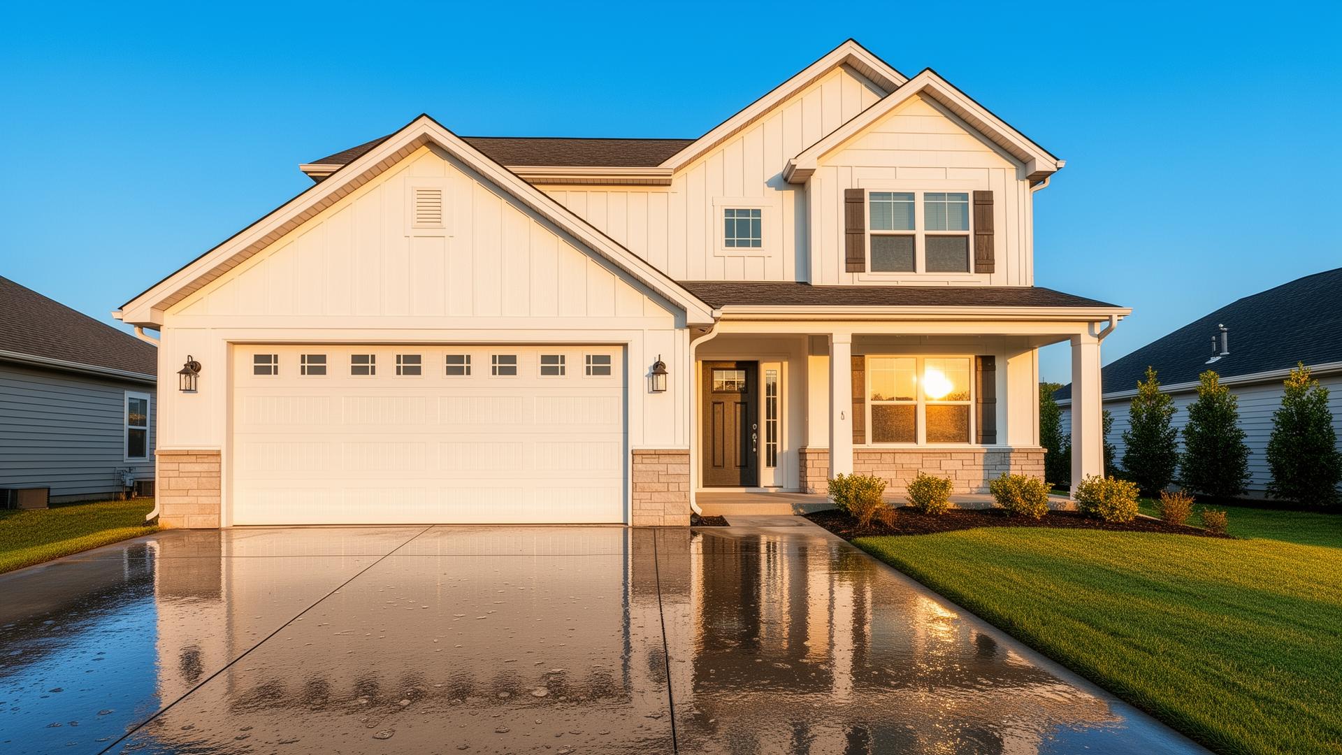 Pristine home exterior after pressure washing